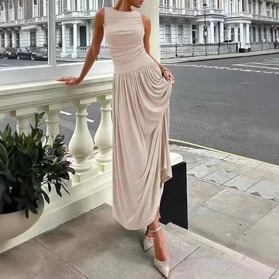 Evelina Ruched Ankle-Length Gown