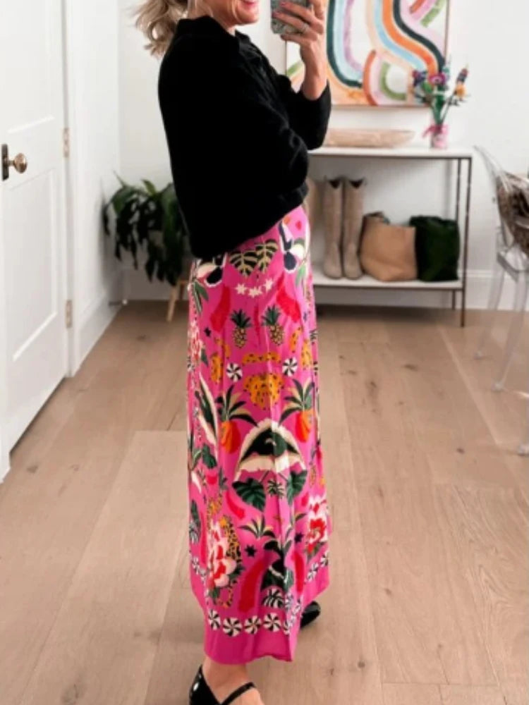The Bianca Tropical Midi Skirt