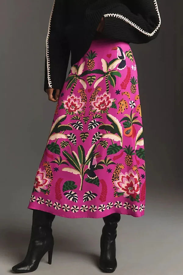 The Bianca Tropical Midi Skirt