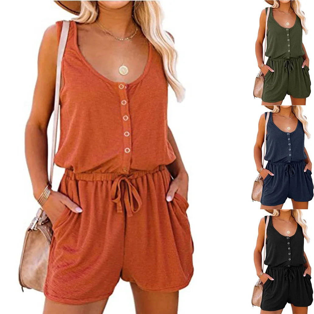 Easy Peasy Onesie – Sleeveless Drawstring Romper