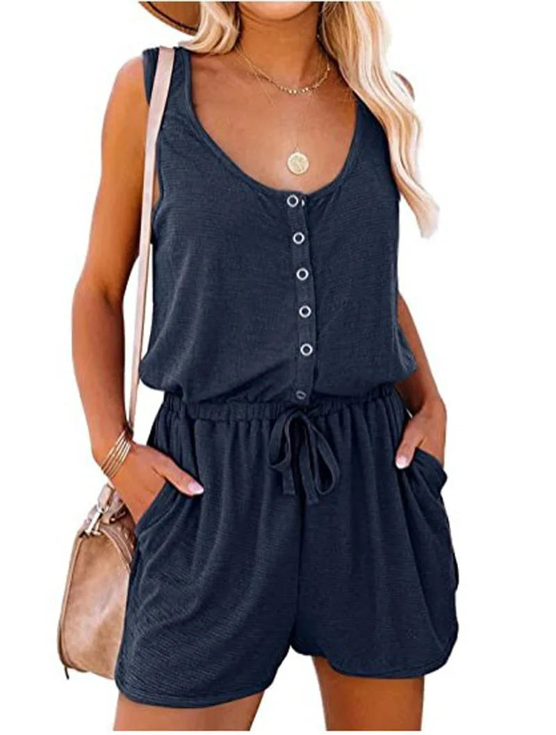 Easy Peasy Onesie – Sleeveless Drawstring Romper