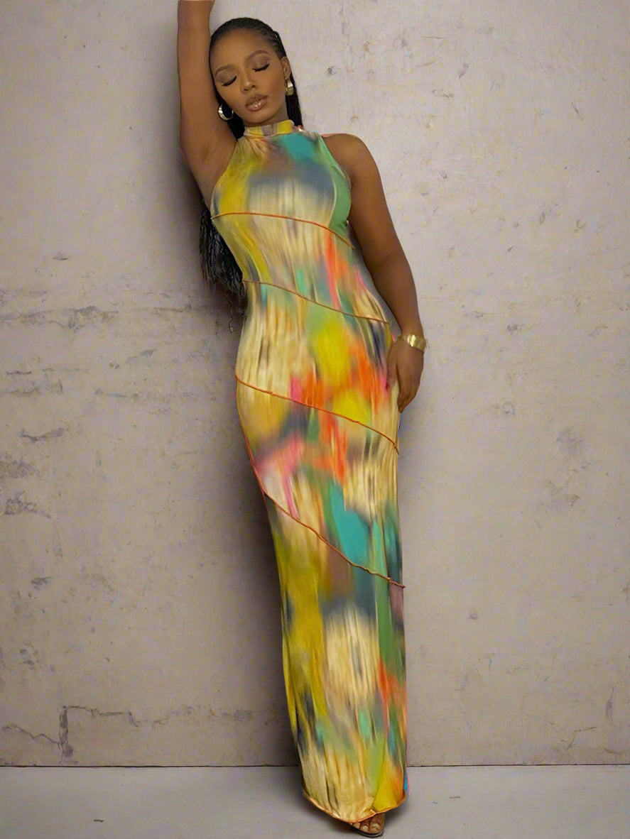 Euphoria Nights Colour Rush Bodycon Maxi