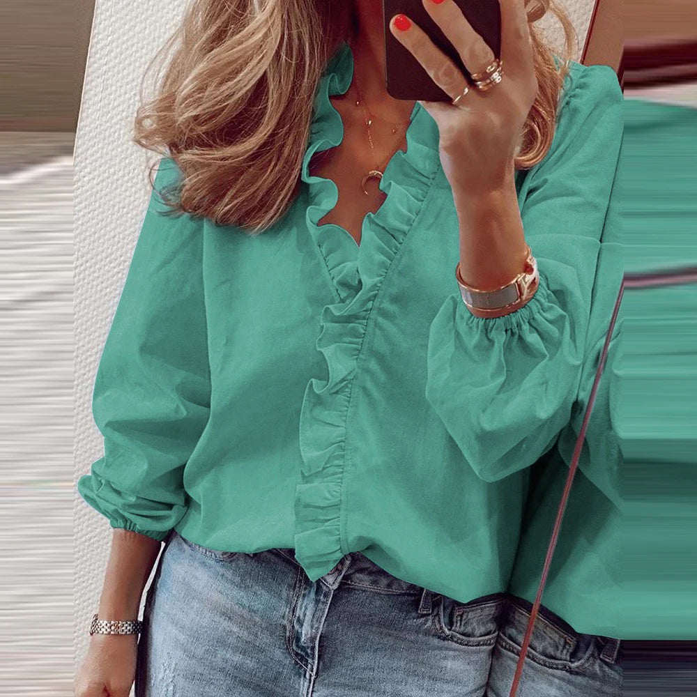 Curve Embrace Ruffle Blouse