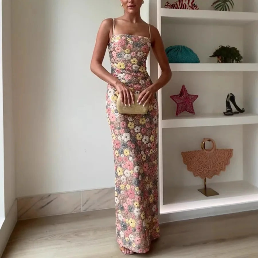 Midnight Bloom Sequin Maxi