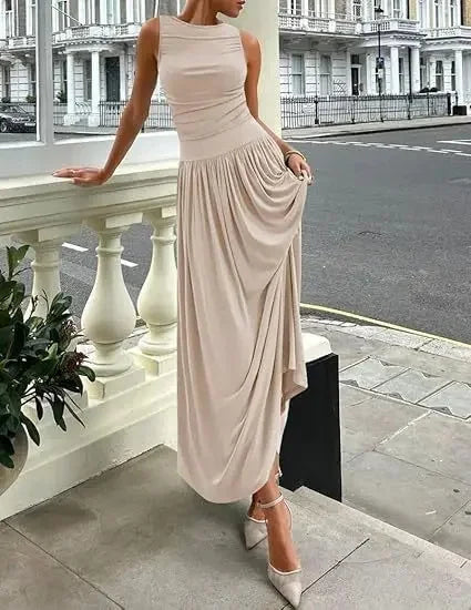 Evelina Ruched Ankle-Length Gown