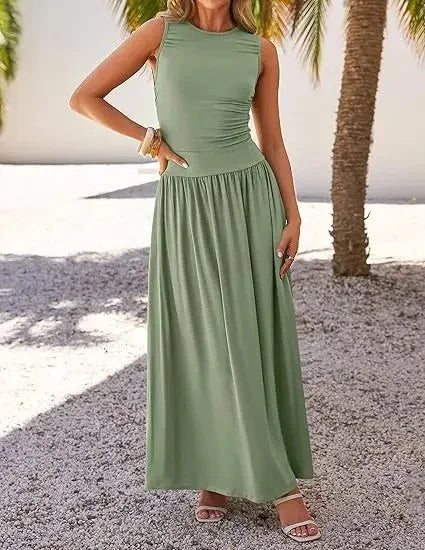 Evelina Ruched Ankle-Length Gown