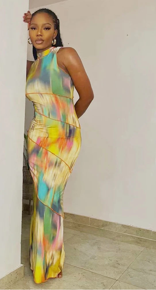 Euphoria Nights Colour Rush Bodycon Maxi