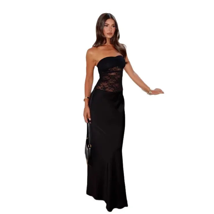 Midnight Veil Lace Gown